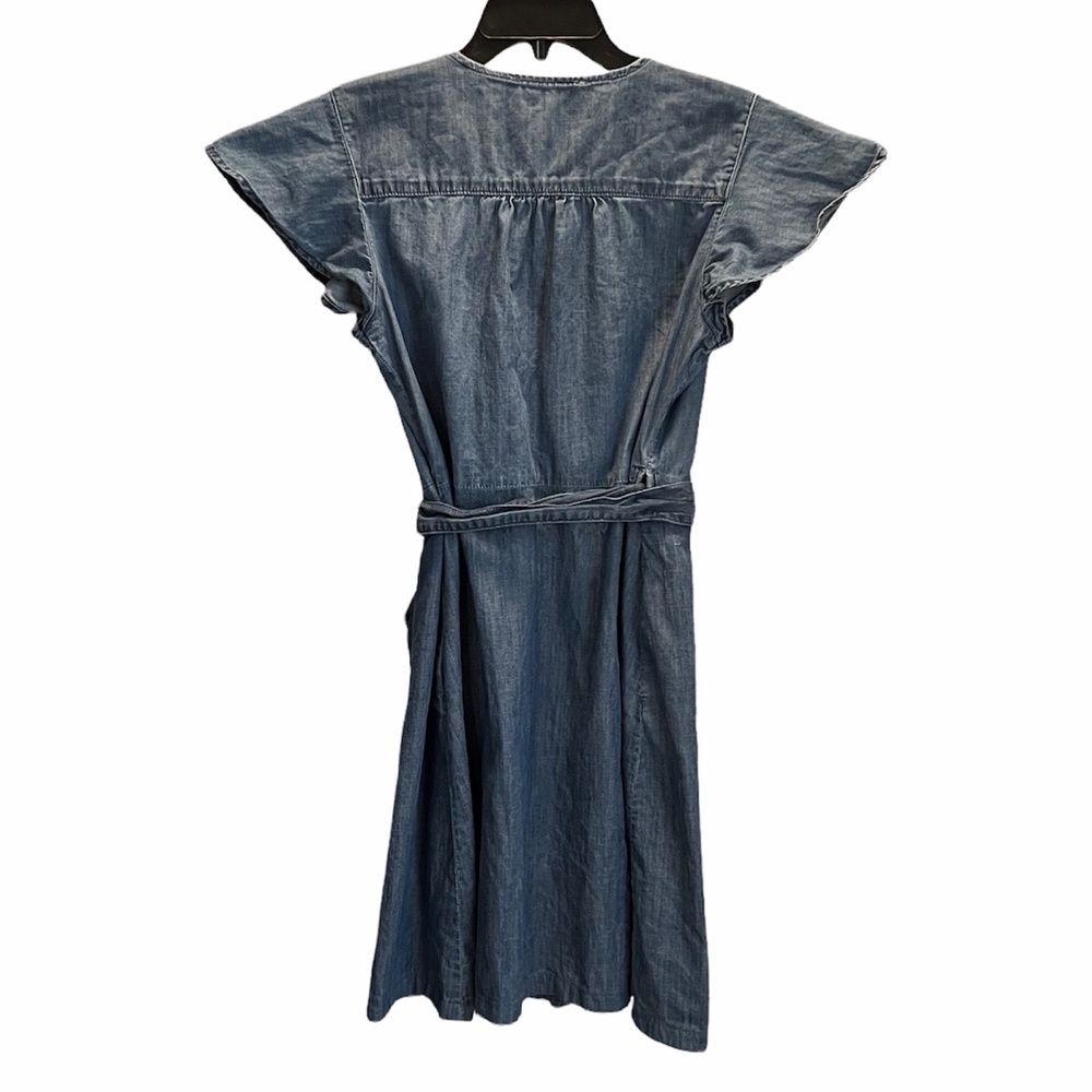 Draper James Chambray Midi Denim Wrap Dress With … - image 3